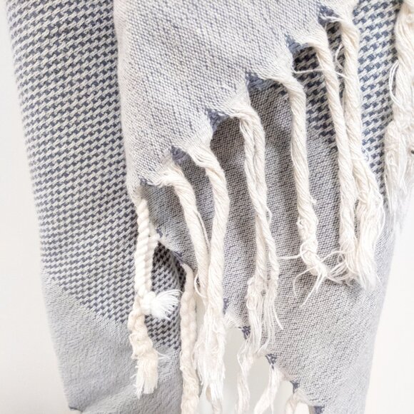 Linum Turkish Towel Set - 2 Bath Towels + 2 Hand Towels 100% Cotton Blue & White - Picture 4 of 5